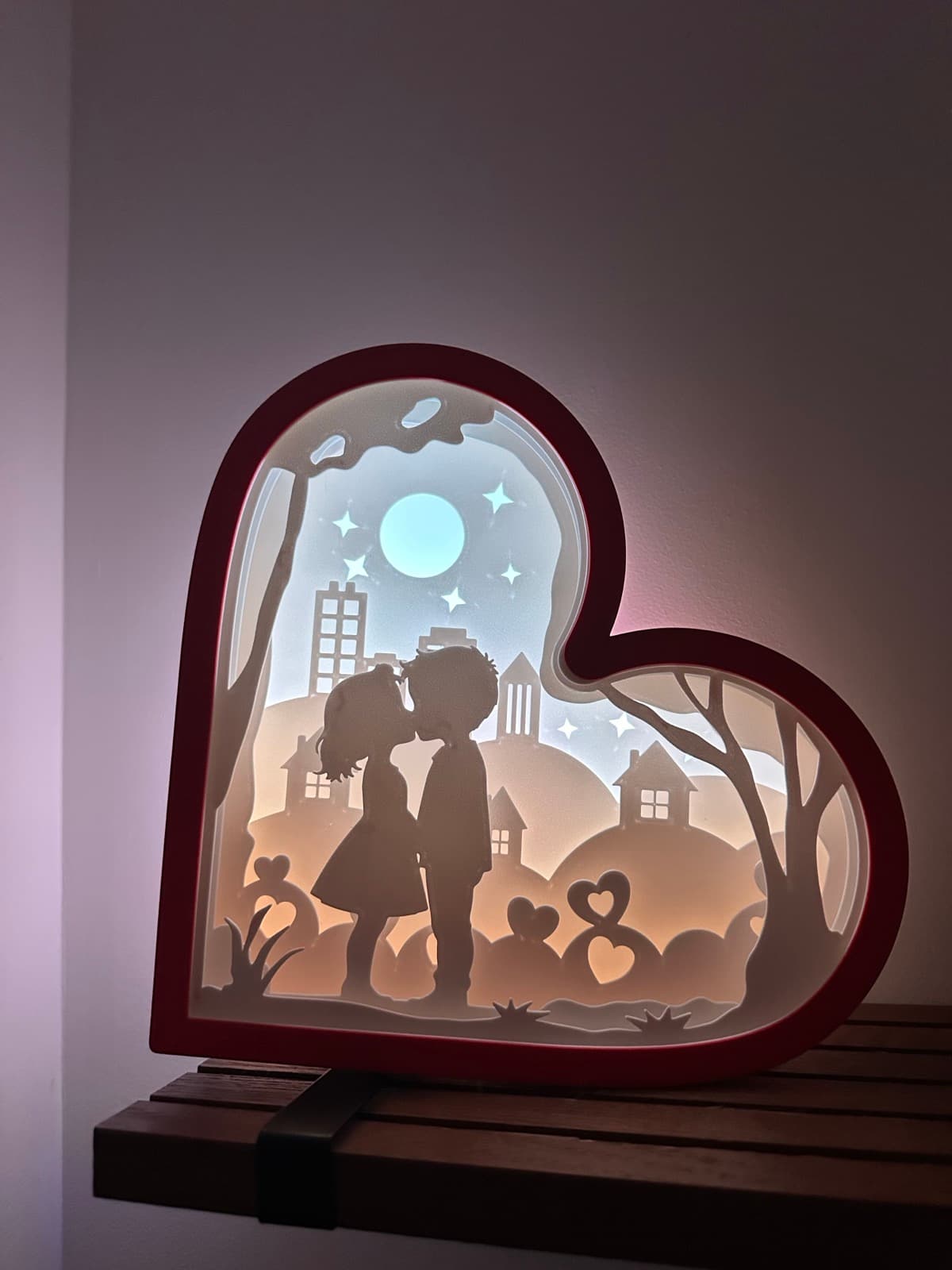 Boîte à ombres Saint-Valentin imprimée en 3D