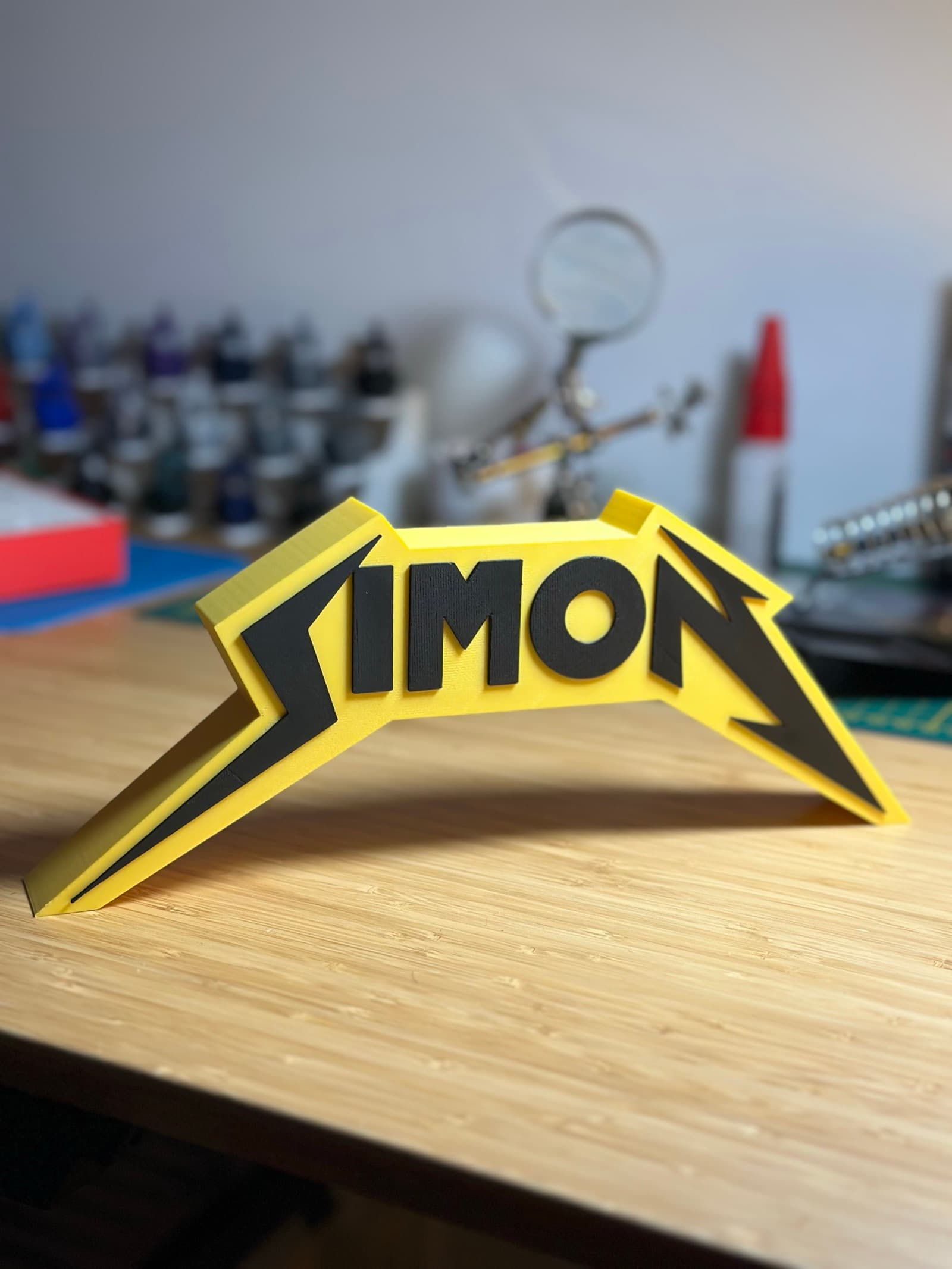 Prénom imprimé en 3D dans le style Metallica